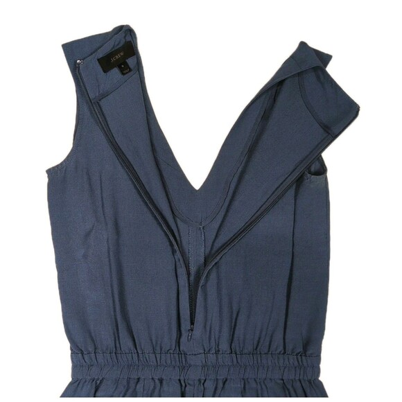J. Crew Jumpsuit Womens 0 Sleeveless Blue Lyocell Cropped Straight Leg Pants - Picture 11 of 14